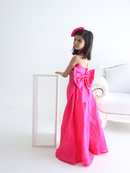 wedding wear beautiful neon pink co-ord set for girls 