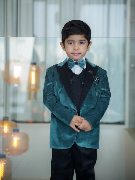 Formal green coat boys suit with waistcoat kidswear Jaipur