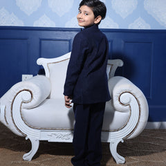 Kids navy tuxedo for events with shimmer detailing Jaipur