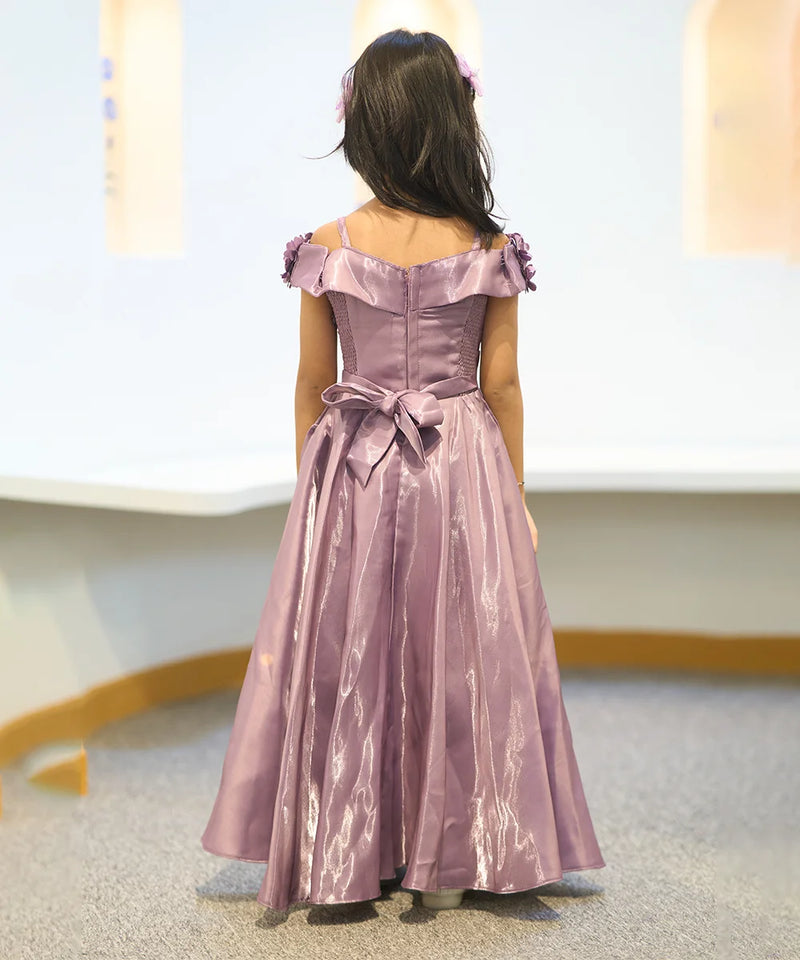 Comfortable purple party gown for baby girls, Jaipur kids clothing store
