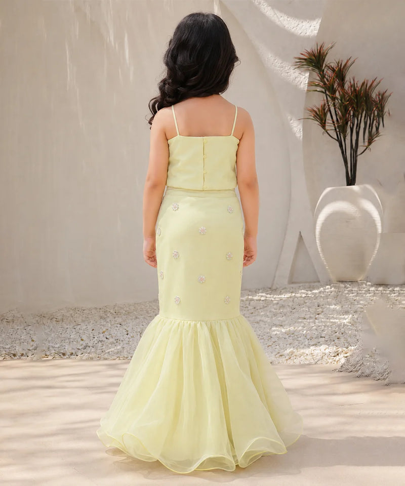Light green designer lehenga for girls