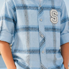 Boys Blue Check Shirt
