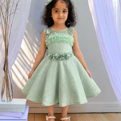Devils N Angels Pista Green Party Frock for Girls 3–4 Years | Jaipur