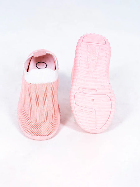 Kids' lightweight pink breathable sneakers for girls featuring cushioned sole, Jaipur