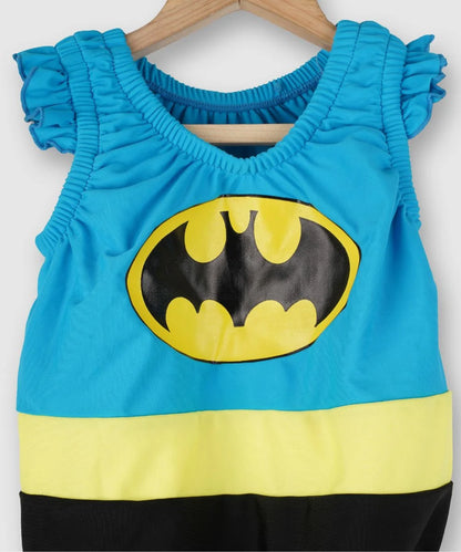 Batman Printed Swimsuit for Little Girls