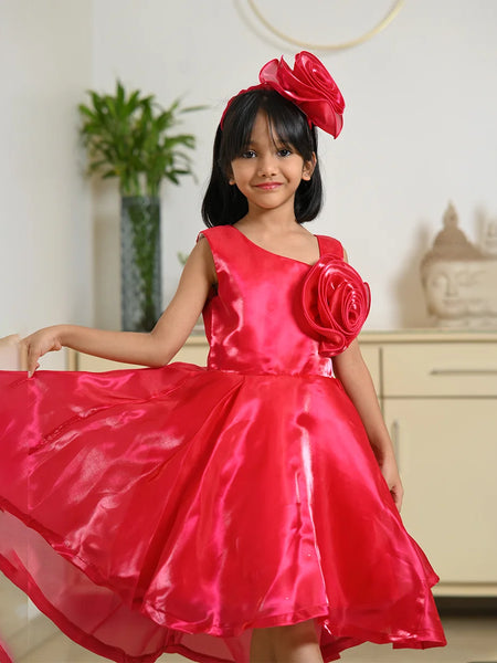 Kids birthday party frock with matching hair accessory, Jaipur boutique