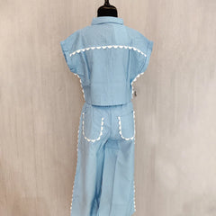 Trendy girls outfit with lace detailing Jaipur