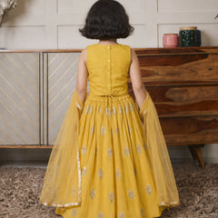 Devils N Angels Girls Yellow Party Wear Lehenga Choli Set Sizes 1-7 Years Jaipur