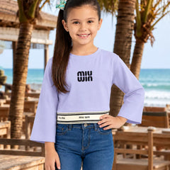 Trendy light purple full sleeve top for girls, Devils N Angels Jaipur, view 3