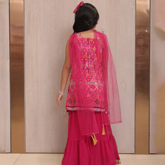 Readymade lehenga choli for kids in Jaipur with price, rani pink sharara set for weddings