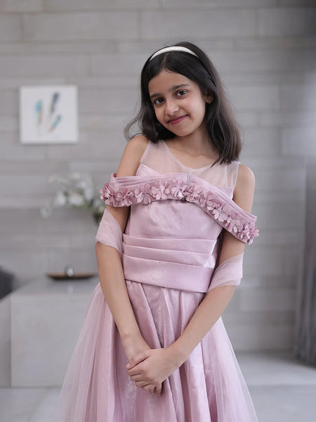 Best lehenga for kids in Jaipur for wedding, trendy mauve indo western lehenga set