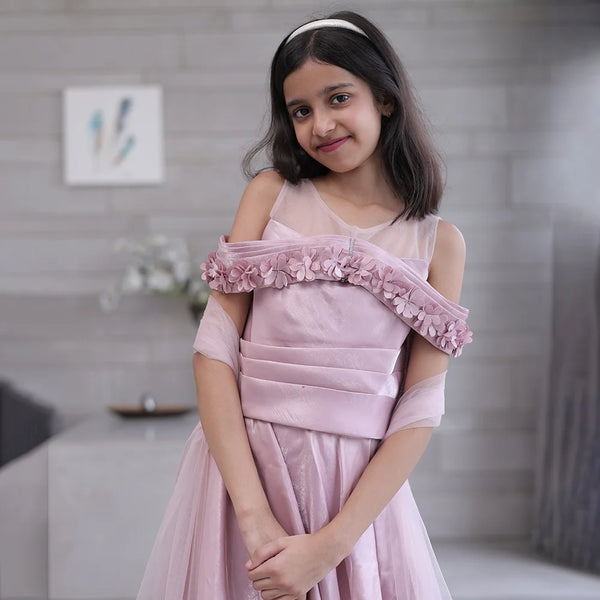 Best lehenga for kids in Jaipur for wedding, trendy mauve indo western lehenga set