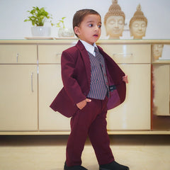 Premium maroon boys formal suit set wedding dress Jaipur