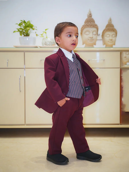 Premium maroon boys formal suit set wedding dress Jaipur