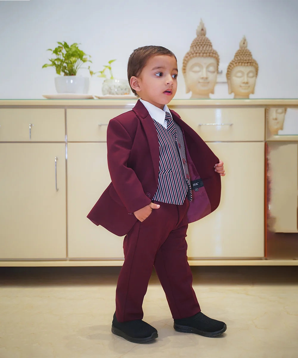 Premium maroon boys formal suit set wedding dress Jaipur