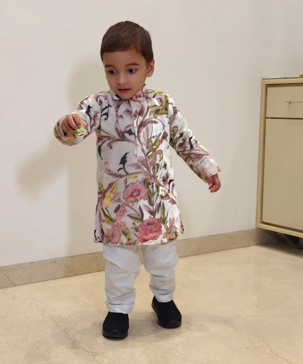 Cotton printed kurta pyjama for boys, ceremony wear Jaipur boutique