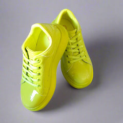 Girls' Fluorescent Lime Athletic Sneakers (Ages 1–8) – Jaipur