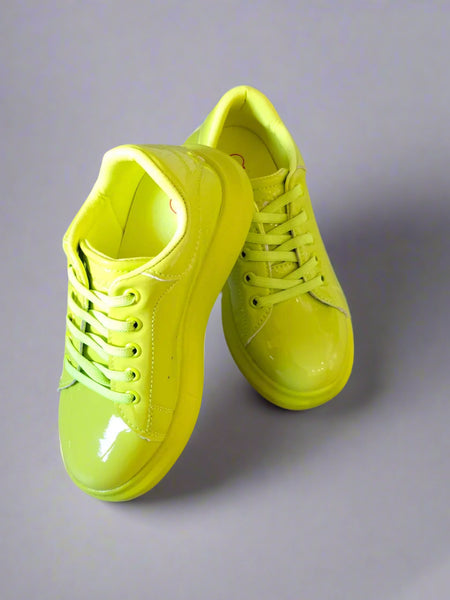 Girls' Fluorescent Lime Athletic Sneakers (Ages 1–8) – Jaipur