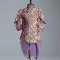 Ethnic purple kurta and white dhoti for baby boys, Jaipur kidswear showroom