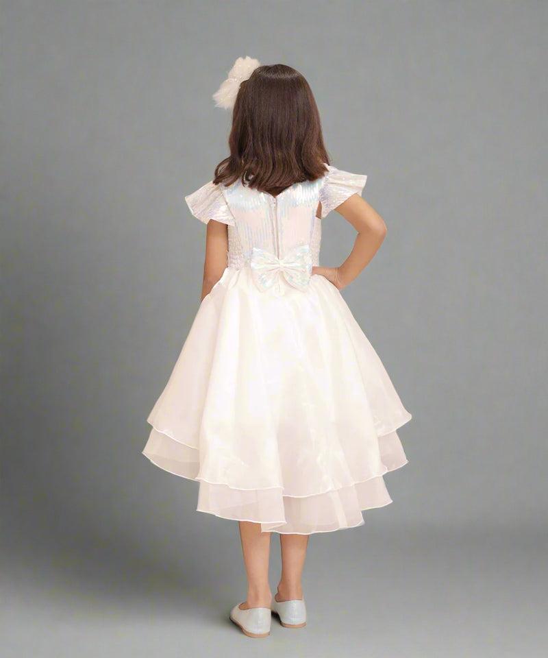 back view for white frock for girls 