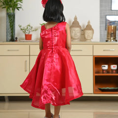 Jaipur kids clothing store red birthday frock for girls