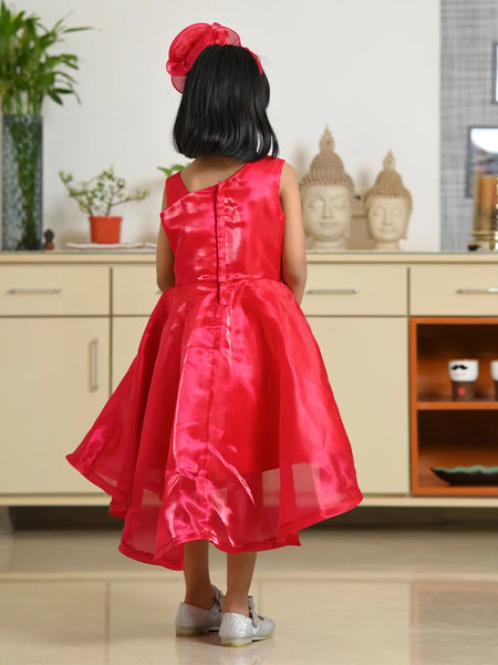 Jaipur kids clothing store red birthday frock for girls