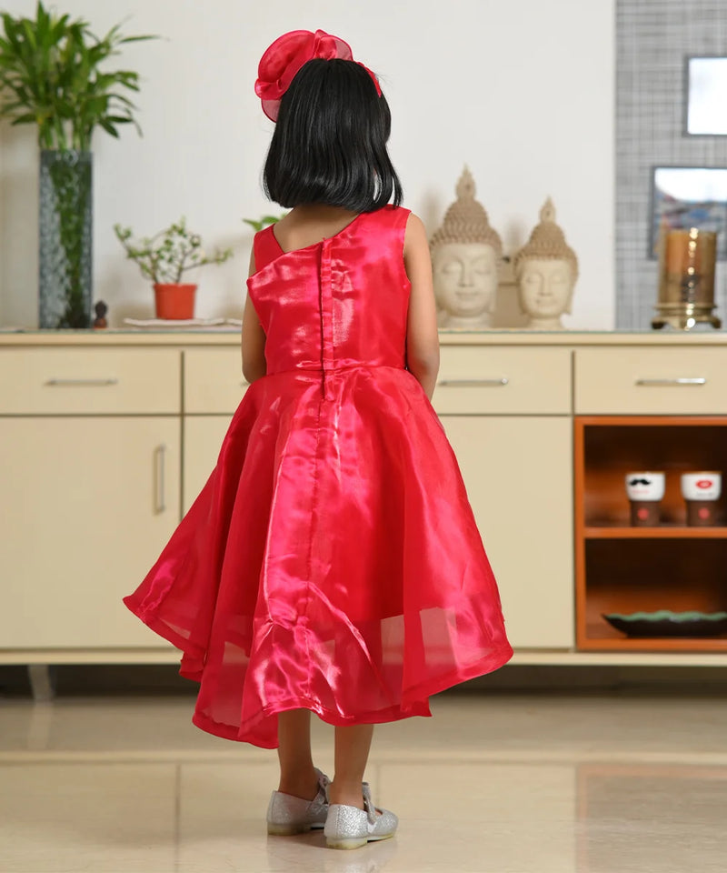 Jaipur kids clothing store red birthday frock for girls