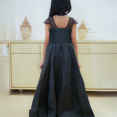 Party wear dresses for girls, black shimmer gown, ideal for celebrations