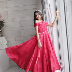 Elegant red girls gown for wedding, best kids clothing store in Jaipur