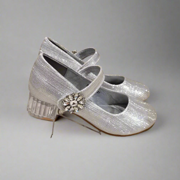 Girls' Sparkling Silver Formal Ballerina Shoes (Ages 1–8) – Jaipur
