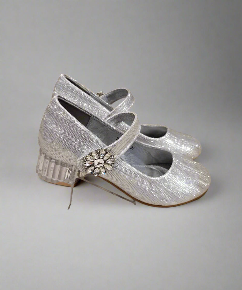 Girls' Sparkling Silver Formal Ballerina Shoes (Ages 1–8) – Jaipur