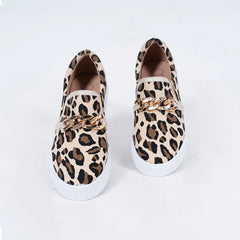 Kids' animal print fashion sneakers for girls featuring gold accent and white sole, Jaipur