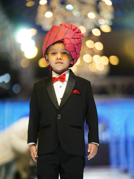 Black coat pant suit for boys, kids wedding wear Jaipur shop