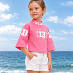 Pink designer high neck top for girls, Devils N Angels Jaipur, view 3