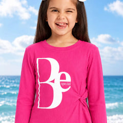 Girls' designer neon pink crop top, Devils N Angels Jaipur, view 4