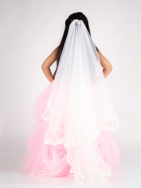 pink & white gown for girls 