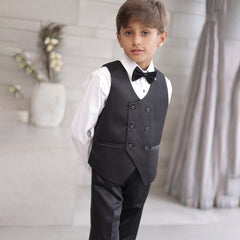 Kids black tuxedo partywear suit set for weddings in Jaipur store