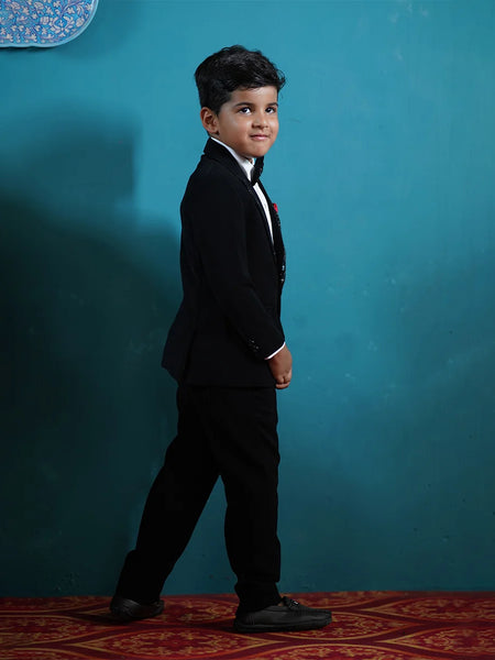 Kids classic tuxedo set in black party coat suit Jaipur fashion store