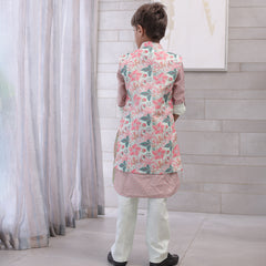 Full-length kids kurta pyjama with designer waistcoat, Jaipur kidswear