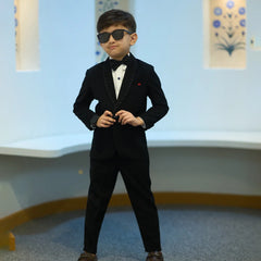 Premium boys tuxedo black coat suit, stylish wedding party set, Jaipur kids store