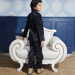 Premium kids navy velvet coat pant Jaipur best children clothing