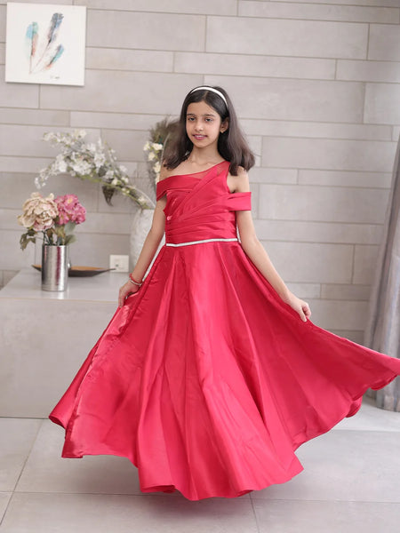 Princess ball gown for girls in Jaipur, voluminous skirt and waistband accent