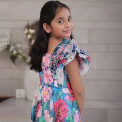 blue princess gown for girls 