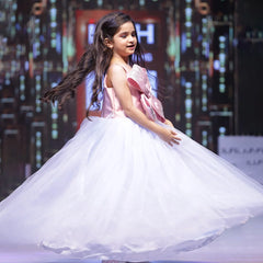 Princess party wear gown for girls, full-length net, Jaipur boutique