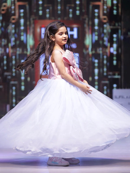 Princess party wear gown for girls, full-length net, Jaipur boutique