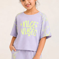 Comfortable purple party wear Co-Ord Set for girls