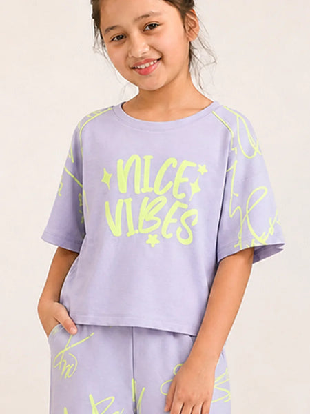 Comfortable purple party wear Co-Ord Set for girls