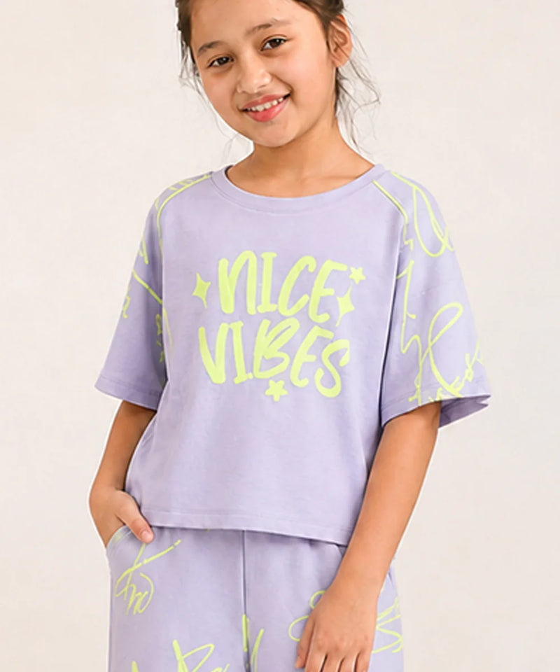 Comfortable purple party wear Co-Ord Set for girls