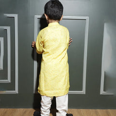 Party occasions boys kurta pyjama, vibrant yellow, Jaipur boutique exclusive