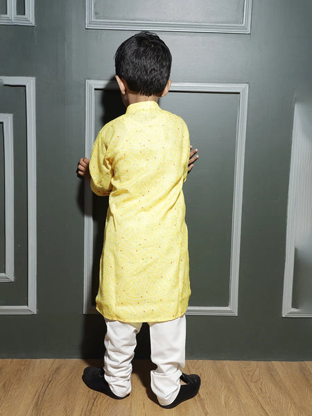 Party occasions boys kurta pyjama, vibrant yellow, Jaipur boutique exclusive